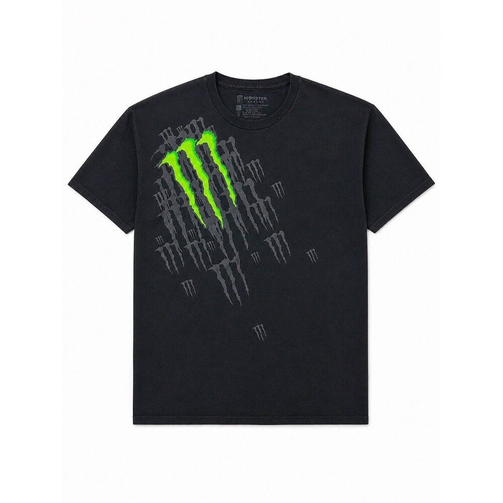 Monster Energy T Shirt Mens XL Black Graphic Logo Tee Racing Motorsports Flaw